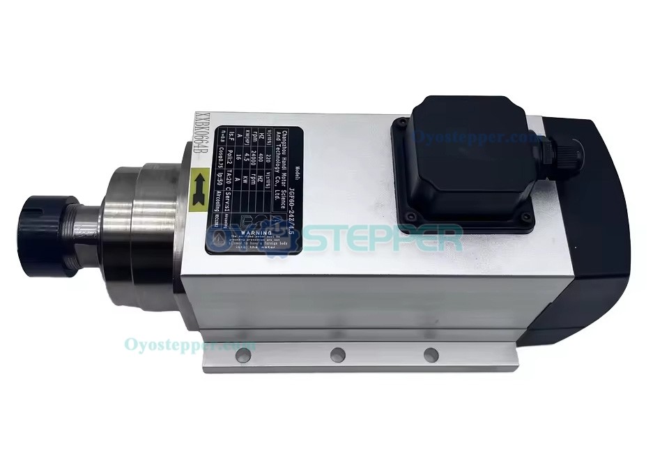 CNC Spindle Motor 4.5KW ER32 18000RPM /24000RPM 220V 380V Air Cooled Square Spindle Motor